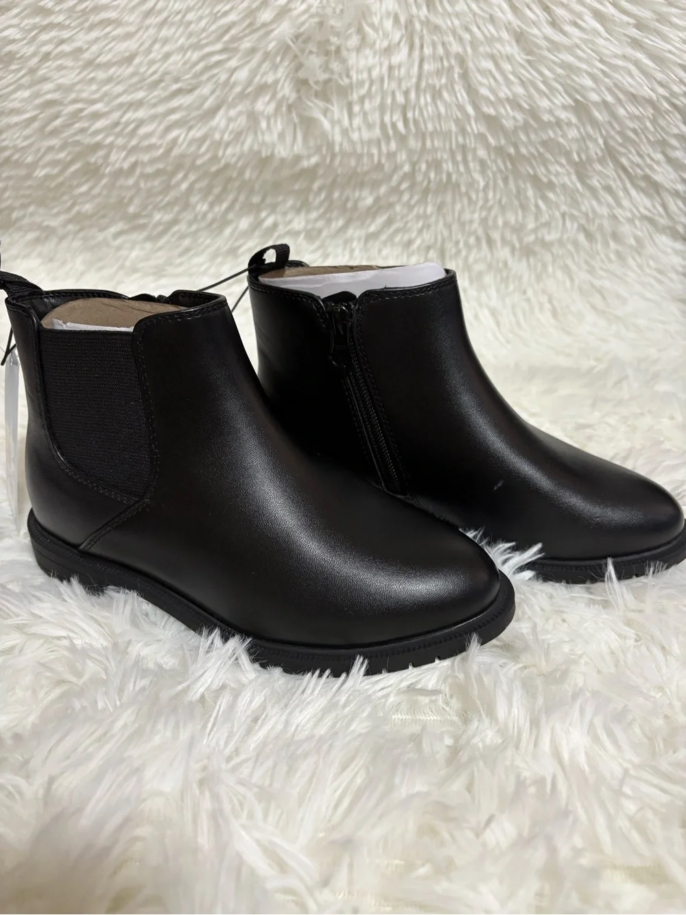 Cat & Jack Black Kids Chelsea Boot with Side Zip